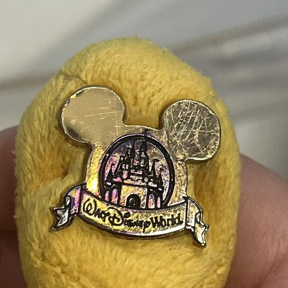 Walt Disney World Pluto Plush Stuffed Animal Green Bow Tie Castle Stamp On Paw - Picture 16 of 16